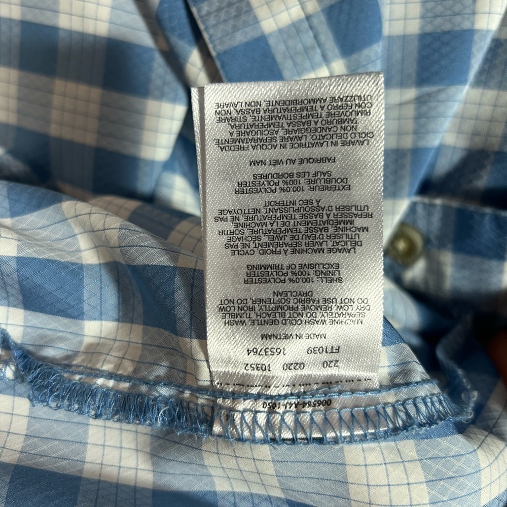 Columbia Blue and White Plaid Men's Shirt PFG 4XT - Picture 4 of 5